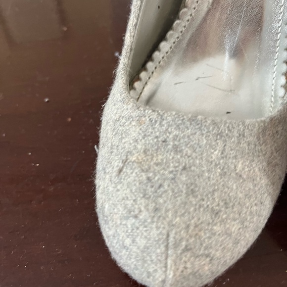 Fusion gray platform rounded toe heels.  Suede-like. Size 7.5. - Picture 6 of 8